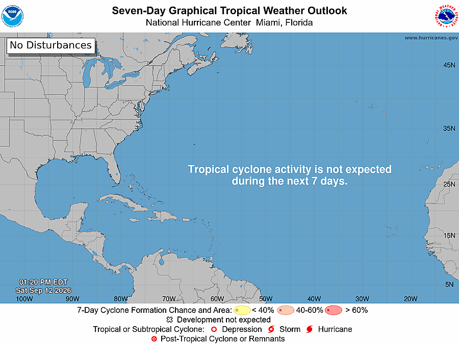 NHC 7-day tropical weather outlook — Atlantic