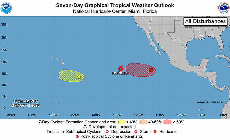 NHC 7-day tropical weather outlook — East Pacific