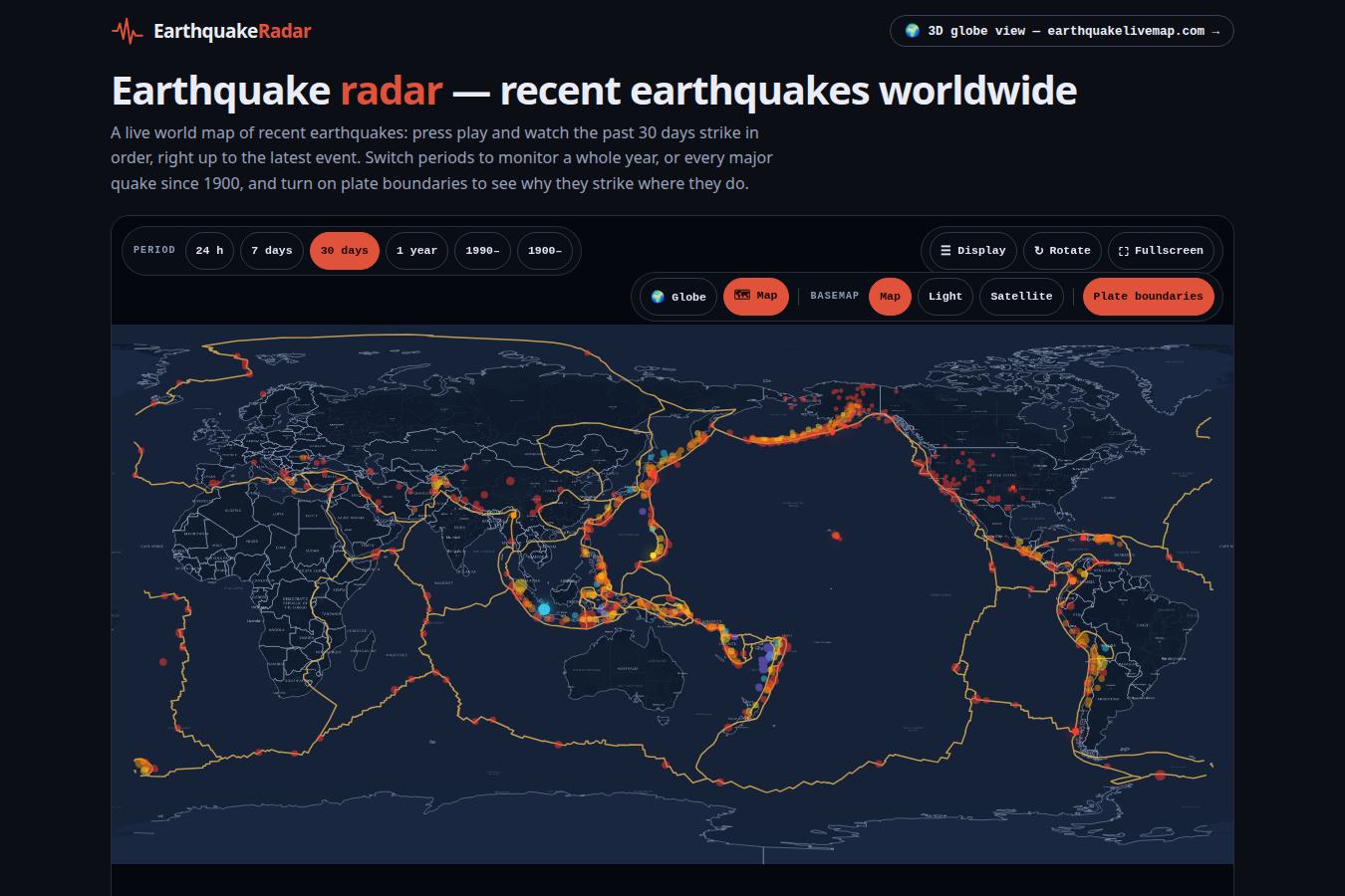 Earthquake Radar